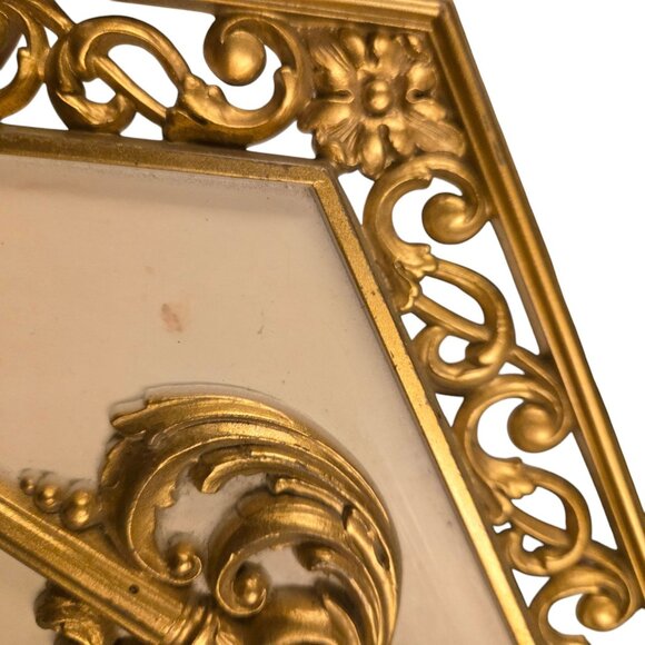 Vintage Ornate Key Design Hollywood Regency Syroco Wall Art Plaque - Picture 8 of 16